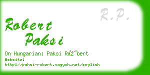 robert paksi business card